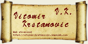 Vitomir Krstanović vizit kartica